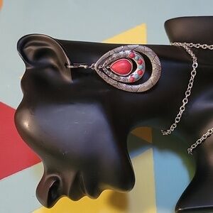 COPY - Paparazzi Accessories Terra Teardrops Red & Turquoise Stones Earrings